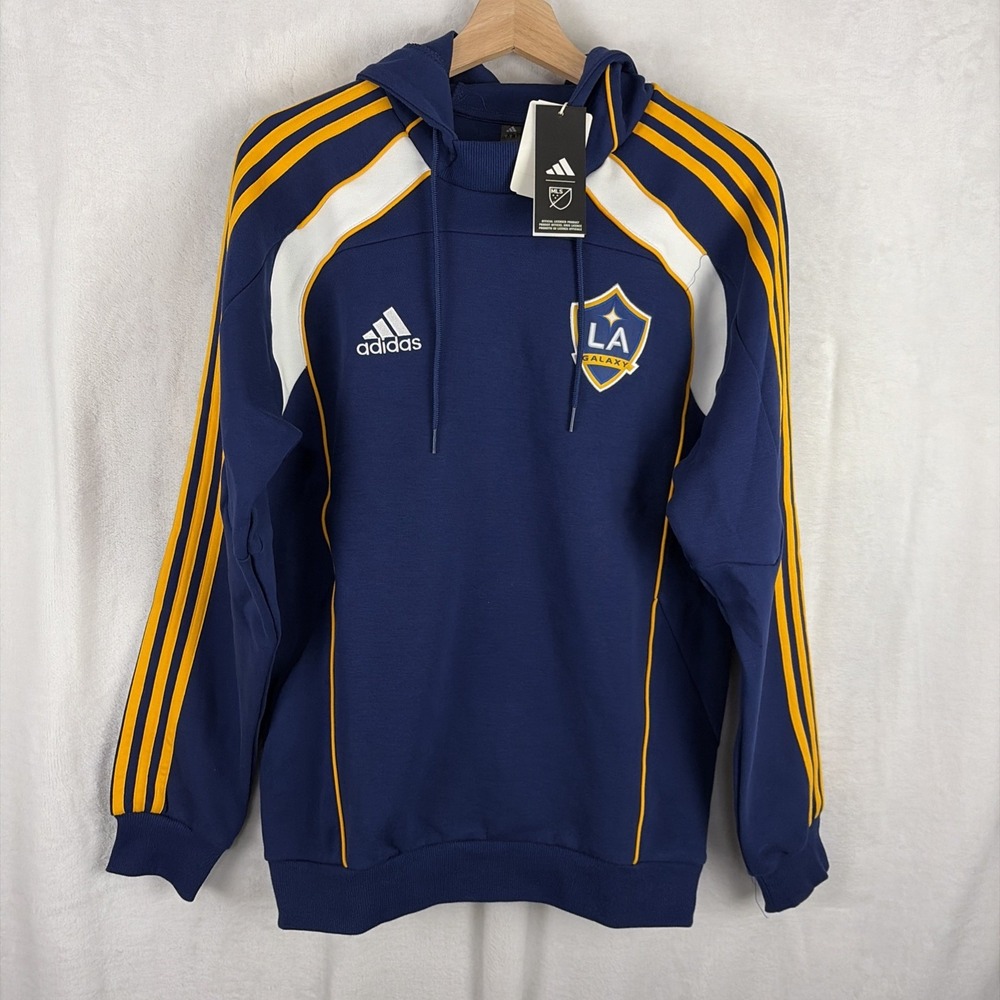 Adidas LA Galaxy MLS Travel Hoodie Navy Blue Size Small NWT